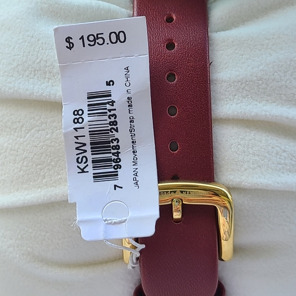 KATE SPADE Metro Wine & Dine Leather Burgundy Gold Watch - Picture 5 of 12